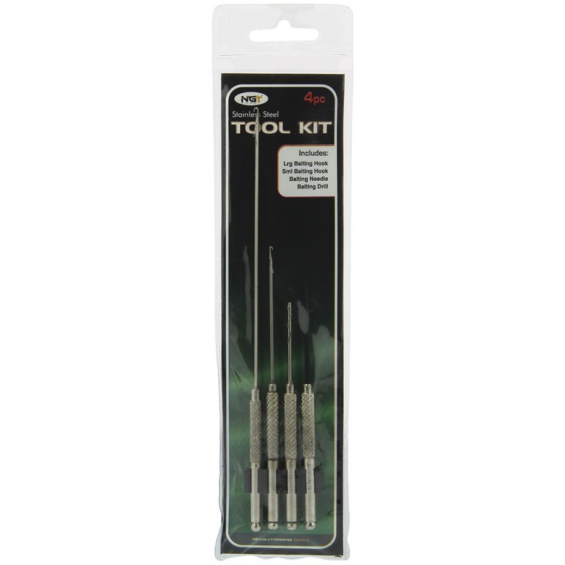 NGT 4pc Stainless Baiting Tool Set Igła wiertło
