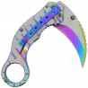 Składany nóż  karambit tęczowy 540