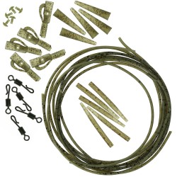 Zestaw lead clip NGT Camo – 5 kompletnych zestawów do szybkiego montażu zestawów